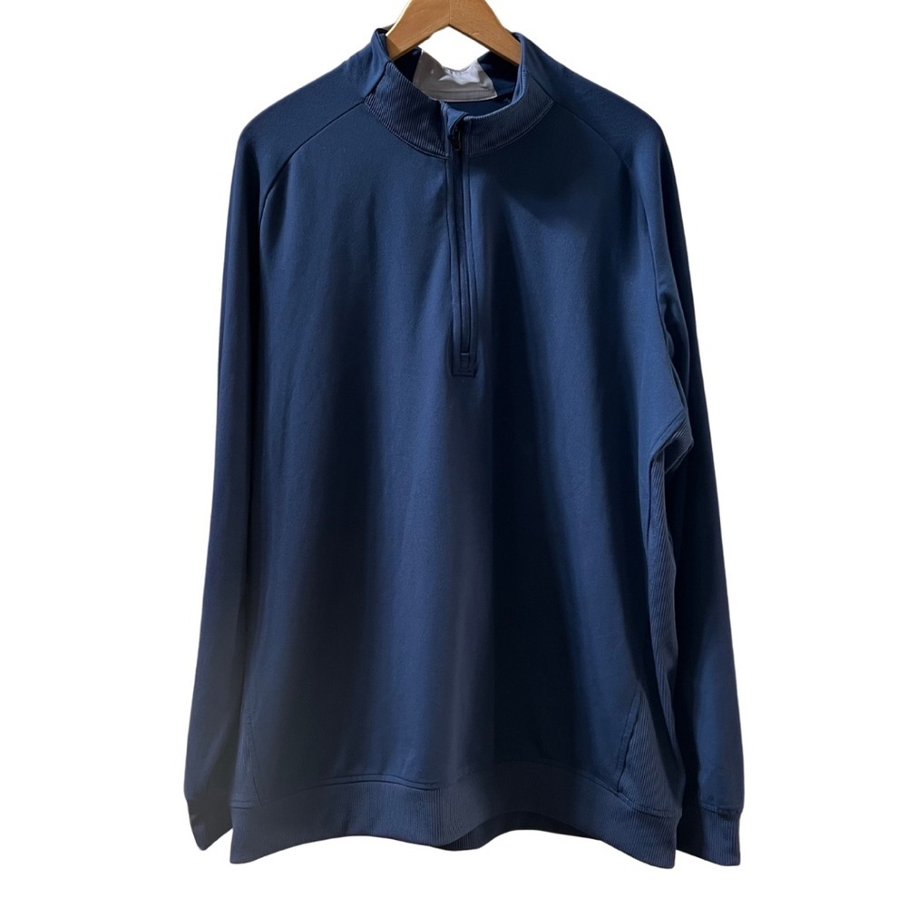 ADIDAS Golf Men's Pullover XL Long Sleeve 1/4 Zip Crew Navy Blue